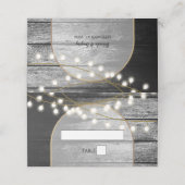 Moderne Rustikale Schwarz-Holz Gold Lights Arch We Platzkarte (Außenseite Aufgefaltet)