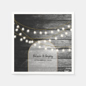 Moderne Rustikale Schwarz-Holz Gold Lights Arch We Serviette (Vorderseite)