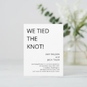 Moderne rustikale Schwarz-Weiß-Hochzeitsankündigun Postkarte (Stehend Vorderseite)