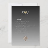 Moderne rustikale Schwarz-weiße Blumenwelt Hochzei Einladung (Rückseite)