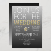 Moderne rustikale Schwarz-weiße Blumenwelt Hochzei Einladung (Vorne/Hinten)