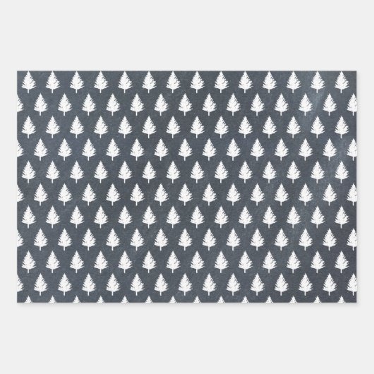 Moderne rustikale Schwarz-weiße Familienname Weihn Geschenkpapier Set (Vorderseite 3)