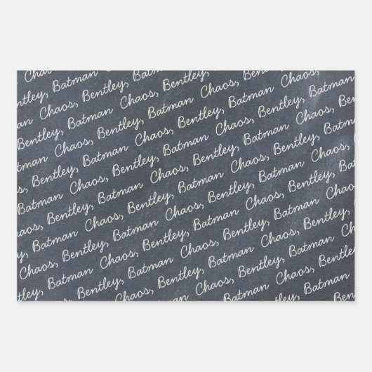 Moderne rustikale Schwarz-weiße Familienname Weihn Geschenkpapier Set (Vorderseite)