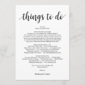 Moderne rustikale, schwarze, Dinge zu tun, Reiseka Programm (Vorderseite)