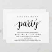 Moderne rustikale, schwarze, engagierte Partei Einladung (Vorne/Hinten)