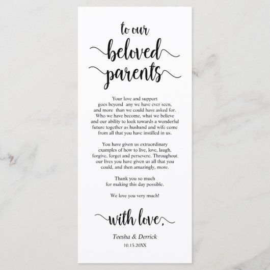 Moderne rustikale, schwarze, Place Einstellung Dan Programm (Vorderseite)