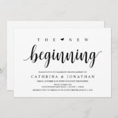 Moderne rustikale, schwarze Schrift, Engagement Pa Einladung (Vorne/Hinten)