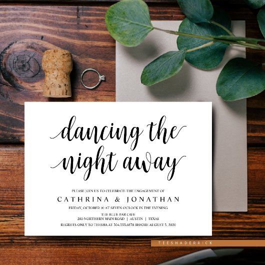 Moderne rustikale, schwarze Schrift, Engagement Pa Einladung