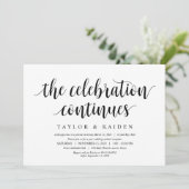 Moderne rustikale, schwarze Schrift, Hochzeitsfeie Einladung (Stehend Vorderseite)