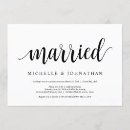 Moderne rustikale, schwarze Schrift, Hochzeitsfeie Einladung