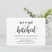 Moderne rustikale, schwarze Schrift, Hochzeitsfeie Einladung (Stehend Vorderseite)