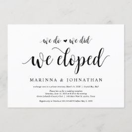 Moderne rustikale, schwarze Schrift, Hochzeitsfeie Einladung