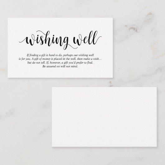 Moderne rustikale, schwarze Schrift, Hochzeitswüns Begleitkarte (Vorne/Hinten)