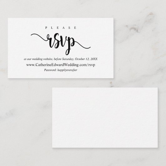 Moderne rustikale, schwarze Schrift, Online-UAWG-W Begleitkarte (Vorne/Hinten)