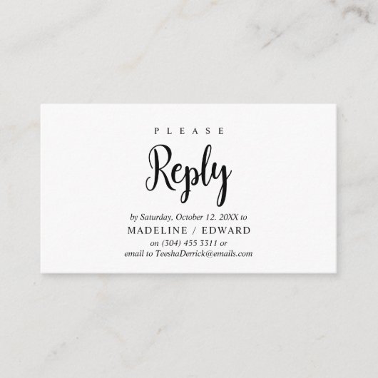 Moderne rustikale, schwarze Schrift, UAWG Response Begleitkarte (Vorderseite)