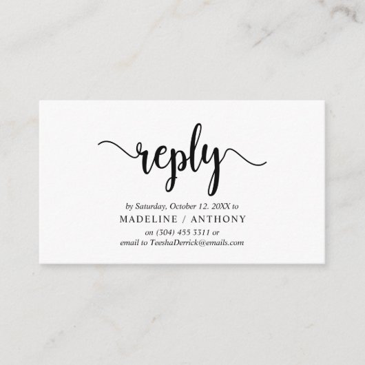 Moderne rustikale, schwarze Schrift, UAWG Response Begleitkarte (Vorderseite)