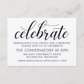 Moderne Rustikale Schwarze Script-Hochzeitsempfehl Begleitkarte (Vorderseite)