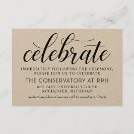 Moderne Rustikale Schwarze Script-Hochzeitsempfehl Begleitkarte