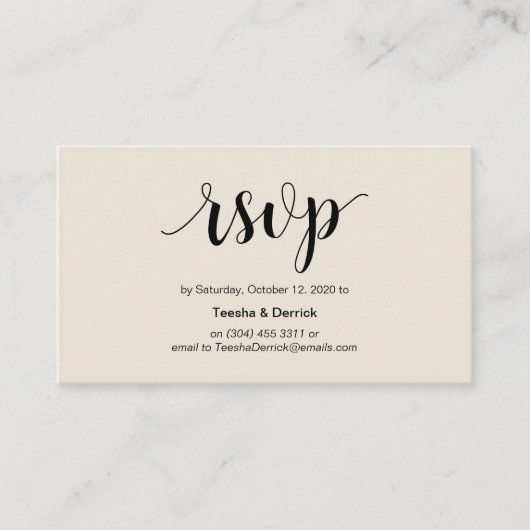 Moderne rustikale, schwarze und cremige, online UA Begleitkarte (Vorderseite)