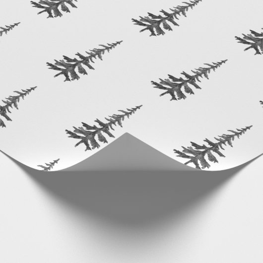 Moderne Rustikale Schwarzwald-Bäume Geschenkpapier (Ecke)