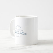Moderne rustikale Seelandschaftsruder Küstenmarine Kaffeetasse (Vorderseite Links)