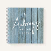 Moderne rustikale Skizze für Waschholz Schriftzeic Notizblock (Vorderseite)