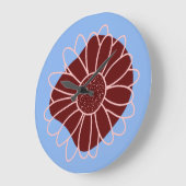 Moderne rustikale Sonnenblume Große Wanduhr (Winkel)