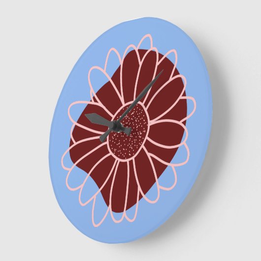 Moderne rustikale Sonnenblume Große Wanduhr (Winkel)