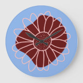 Moderne rustikale Sonnenblume Große Wanduhr (Vorderseite)