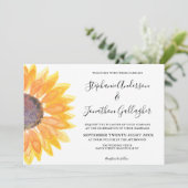 Moderne rustikale Sonnenblume Wasserfarben Einladu Einladung (Stehend Vorderseite)