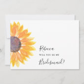 Moderne Rustikale Sonnenblume Wasserfarbenübersich Einladung (Vorderseite)