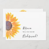 Moderne Rustikale Sonnenblume Wasserfarbenübersich Einladung (Vorne/Hinten)