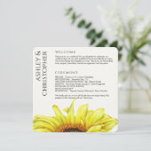 Moderne Rustikale Sonnenblumenhochzeit Programm (Stehend Vorderseite)