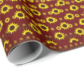 Moderne rustikale Sonnenblumenmuster Geschenkpapier (Rolleneckpunkt)