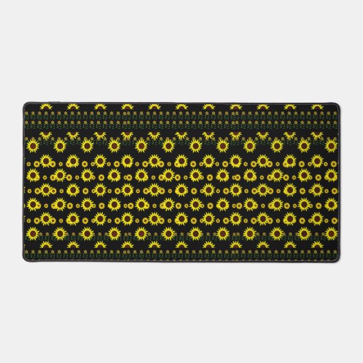 Moderne rustikale Sonnenblumenmuster Schreibtischunterlage (Vorderseite)