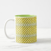 Moderne rustikale Sonnenblumenmuster Zweifarbige Tasse (Links)