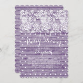 Moderne Rustikale Spitzen-Girls Kinderdusche Einla Einladung (Vorne/Hinten)