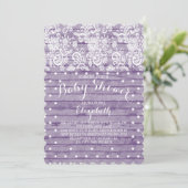 Moderne Rustikale Spitzen-Girls Kinderdusche Einla Einladung (Stehend Vorderseite)