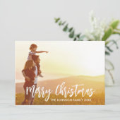 Moderne Rustikale Sterne Weihnachtsfeiertag Fotoka Feiertagskarte (Stehend Vorderseite)