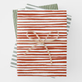 Moderne rustikale Streifen Geschenkpapier Set (Beispiel)