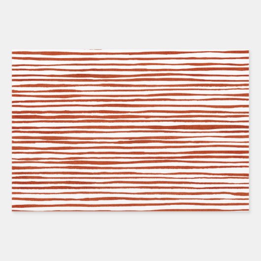 Moderne rustikale Streifen Geschenkpapier Set (Vorderseite)