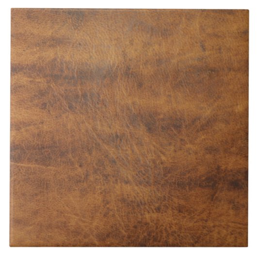 Moderne Rustikale Tan Leather Tile Fliese (Vorderseite)