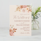 Moderne Rustikale Terracotta Boho Fall Foliage Hoc Einladung (Stehend Vorderseite)