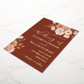 Moderne Rustikale Terracotta Boho Fall Foliage Hoc Folieneinladung (Gedreht)