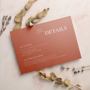 Moderne rustikale Terracotta Script Typografy Wedd Begleitkarte