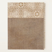 Moderne rustikale trendige Monogramm-Spitzen-Jute Planer (Rückseite)