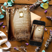 Moderne rustikale Treppenleuchten Hochzeiten Einladung