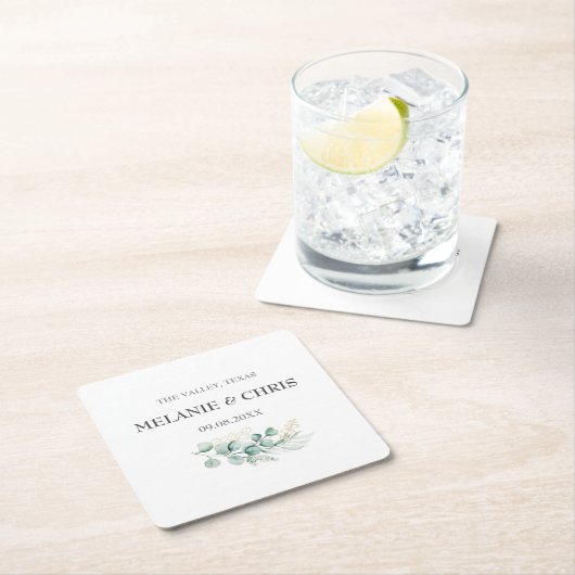 Moderne rustikale Typografie Custom Boho Geschenke Rechteckiger Pappuntersetzer (Vor Ort)