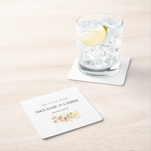 Moderne rustikale Typografie Custom Boho Geschenke Rechteckiger Pappuntersetzer (Vor Ort)