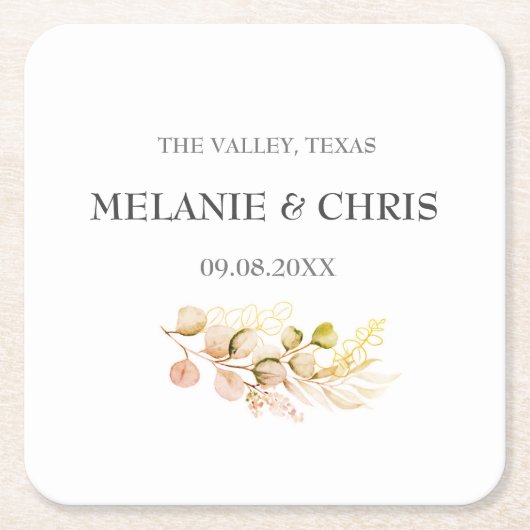 Moderne rustikale Typografie Custom Boho Geschenke Rechteckiger Pappuntersetzer (Vorderseite)